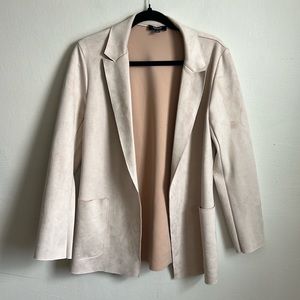 Cream Faux Leather Blazer/Jacket